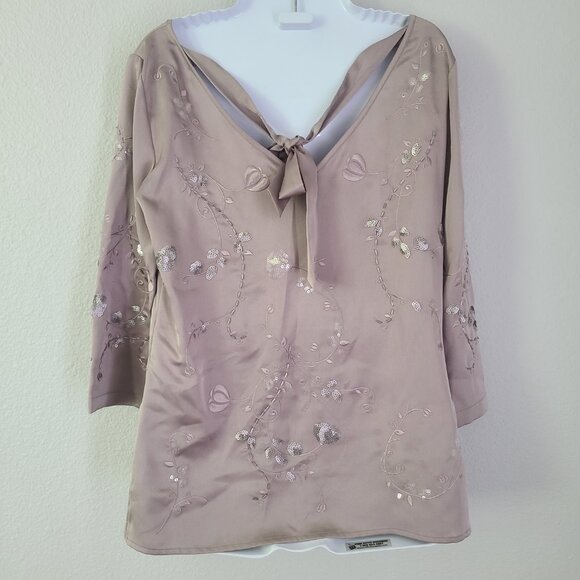 Antonio Melani Women's Embroidered Sequin Blouse Top Size XS Romantic Opulence - Picture 3 of 13